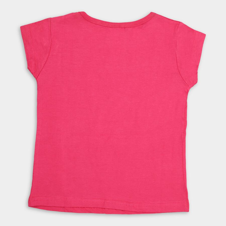 Girls' 100% Cotton T-Shirt , रानी (फ्यूशिया), large image number null