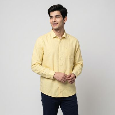 Men Yellow Casual Shirt