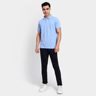 Men's Collared Half Sleeves T-Shirt , हल्का नीला, small