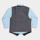 Boys' Grey Cotton Classic Collar Casual Shirt, गहरा ग्रे, small image number null