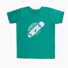 Boys' Bright Emerald Green Round Neck Graphic Printed T-Shirt, Light Green, small