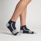 Men's Regular Fit Text Print Pack of 3 Socks ( Black, Grey, Blue ), काला, small