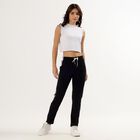 Women's Jet Black Regular Fit Track Pants, Black, small image number null