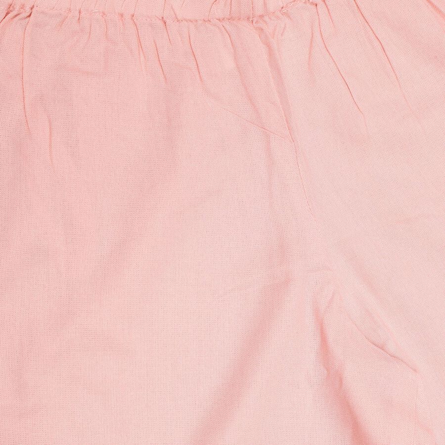 Girls' Soft Pink Floral Printed Top and Pant Fusion Set, हल्का गुलाबी, large image number null