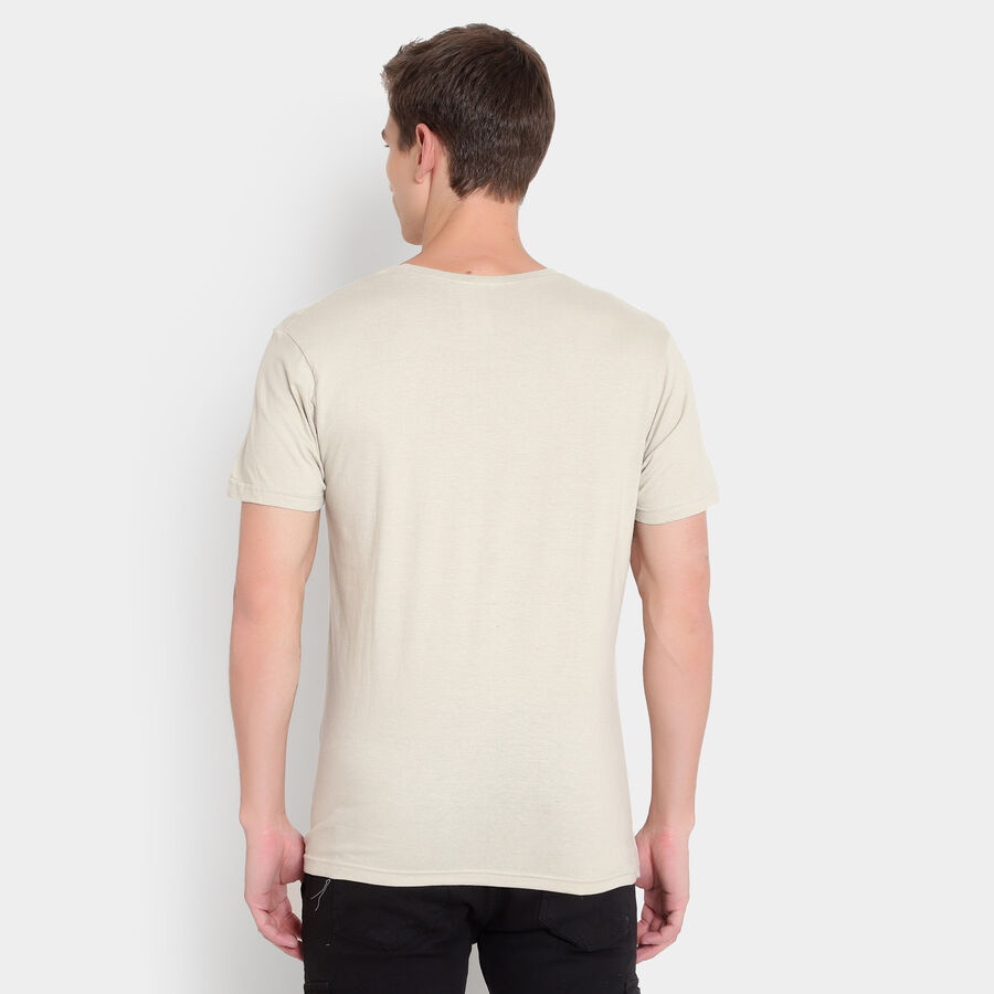 कॉटन राउन्ड नेक टी-शर्ट, गहरा पीला, large image number null