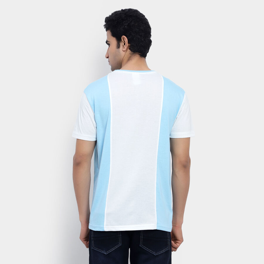 Cut & Sew Round Neck T-Shirt, White, large image number null