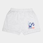 Infants Solid Elasticated Half Pant, Melange Light Grey, small image number null