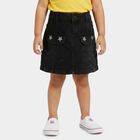 Girls Black Regular Fit Solid Skirt, काला, small