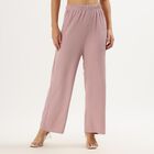 Women's Dusty Rose Balloon-Fit Textured Harem Pants, Pink, small