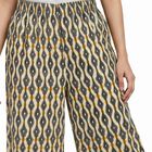 Women's Beige Regular Fit Printed Palazzos, गहरा पीला, small