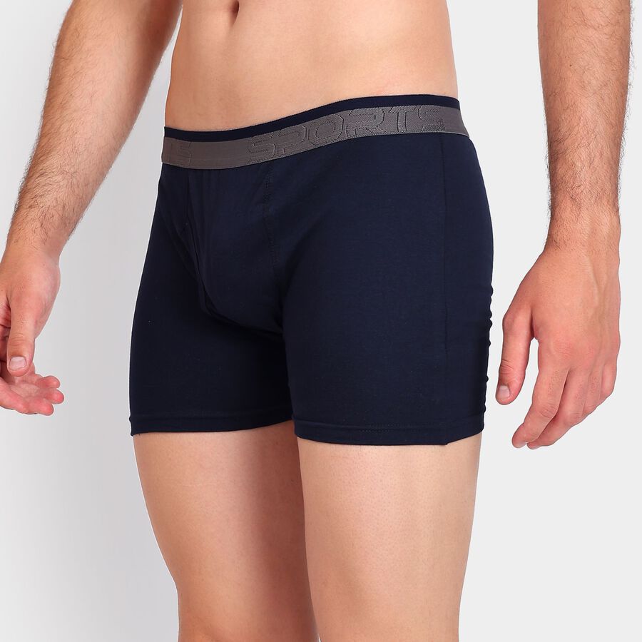 Men's 100% Cotton Trunks, Navy Blue, large image number null