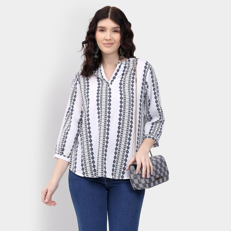 Ladies'  Stripes Shirt, ऑफ व्हाइट, large