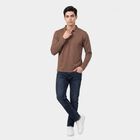 Men's Brown Polo Neck Polo T-Shirt, भूरा, small