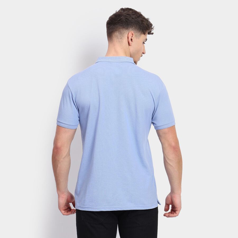 Men's Collared Half Sleeves T-Shirt , Light Blue, large image number null