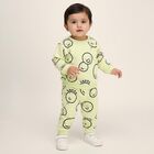 Infants' Light Green Round Neck Cartoon Printed Baba Suit, Light Green, small image number null