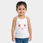 Infants White Cotton Scoop Neck Casual Vest, सफ़ेद, small