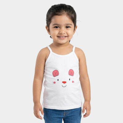Infants White Cotton Scoop Neck Casual Vest