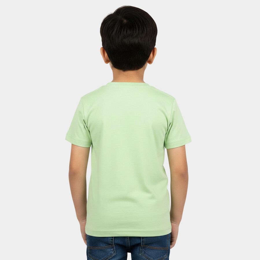 Boys' Half Sleeves T-Shirt, हल्का हरा, large
