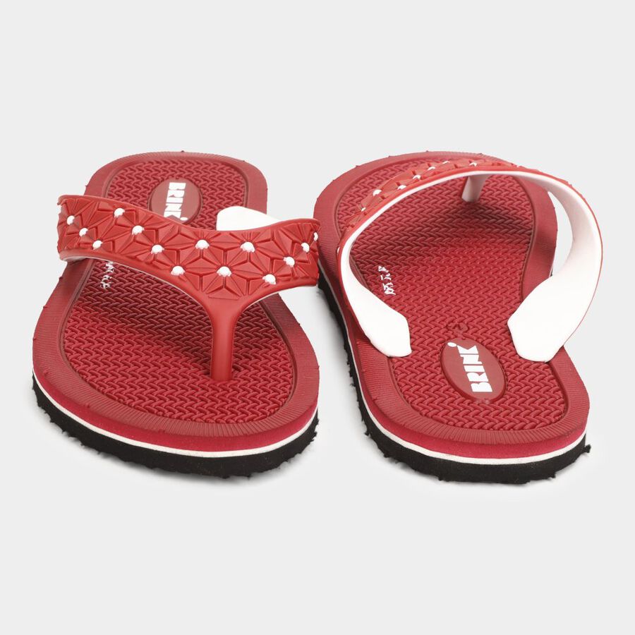 Womens Emboss Sliders, Maroon, large image number null