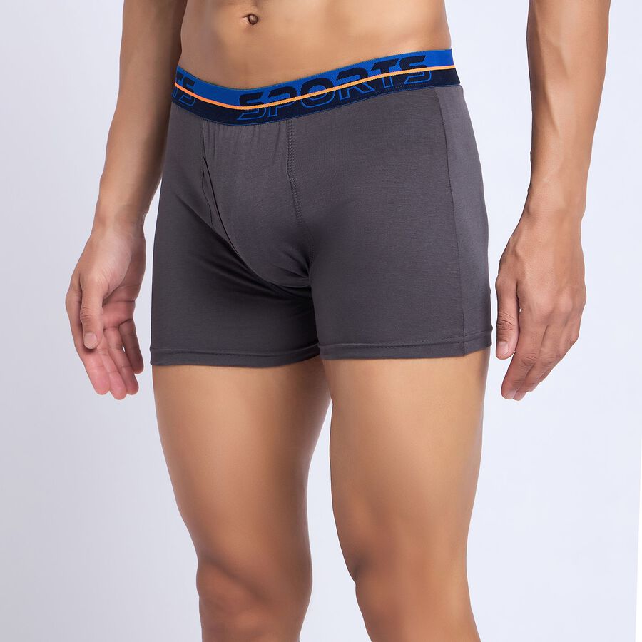 Men's 100% Cotton Trunks, Dark Grey, large