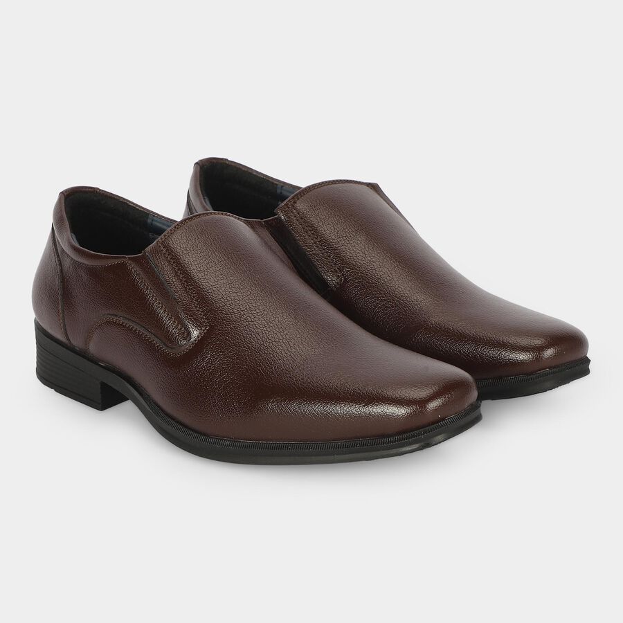 Men's Brown Slip-On Loafer Formal Shoes, Brown, large