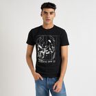 Men's Round Neck Half Sleeves T-Shirt , काला, small image number null