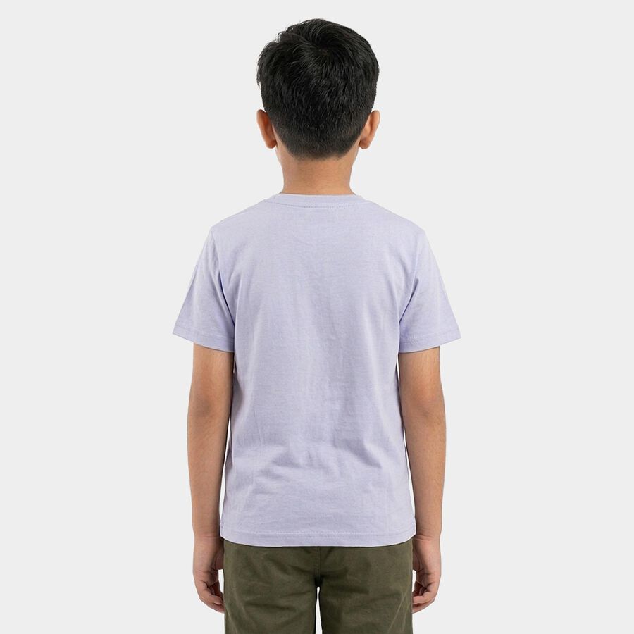 Boys' Half Sleeves T-Shirt, हल्का नीला, large