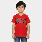 Boys Red Crew Neck Regular Boys T-Shirt, Red, small