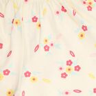 Infant Girl Pastel Blue Cotton Embroidered Top and Floral Shorts Set, Aqua, small