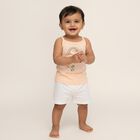 Infants' Soft Peach Cotton Round Neck Casual Vest, पीच, small image number null