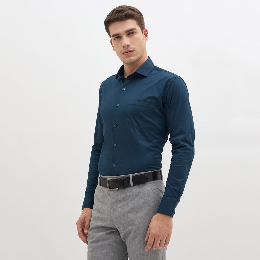 Men's Deep Teal Classic Formal Shirt, टील ब्लू, large image number null