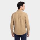 Men's Beige Cotton Casual Shirt, गहरा पीला, small