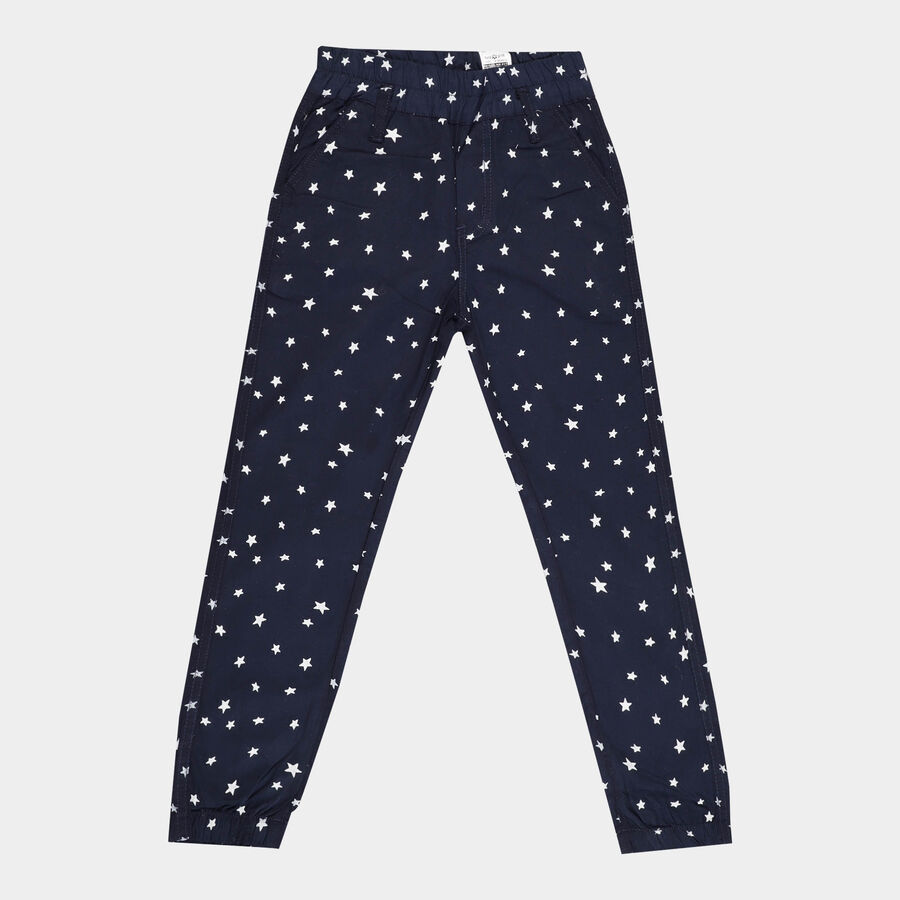 Girls Cotton Trousers, Navy Blue, large image number null