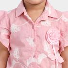 Girls Pink Collar Neck Regular Printed T-Shirt, हल्का गुलाबी, small