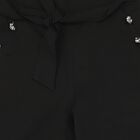 Girls' Black Wide Leg Bow Waist Trousers, Black, small
