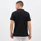 Men's Jet Black Polo Neck Casual T-Shirt, Black, small image number null