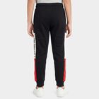 Boys Black Jogger Fit Graphic Printed Pyjama, काला, small