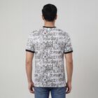 Men's White Cotton Round Neck Casual T-Shirt, White, small