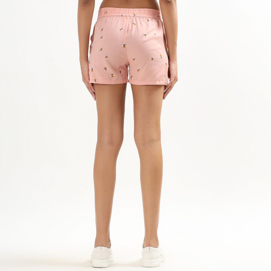 Girls' Soft Pink Printed Paper Bag Shorts, गुलाबी, large image number null