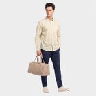 Men's Light Green Cotton Long Sleeve Casual Shirt, Light Green, small