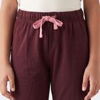 Girls Wine Jogger Graphic Printed Pyjama, वाइन, small