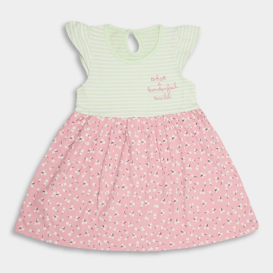 Infant Girls' 100% Cotton Frock , Light Green, large