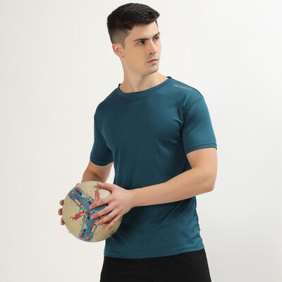 Men's Teal Crew Neck Athleisure T-Shirt