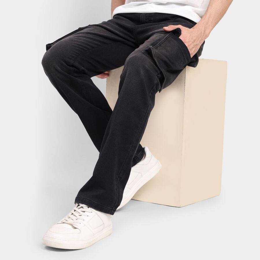 Men's Slim Fit Jeans , Black, large image number null