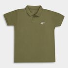 Boys' Collar Half Sleeves T-Shirt, Olive, small