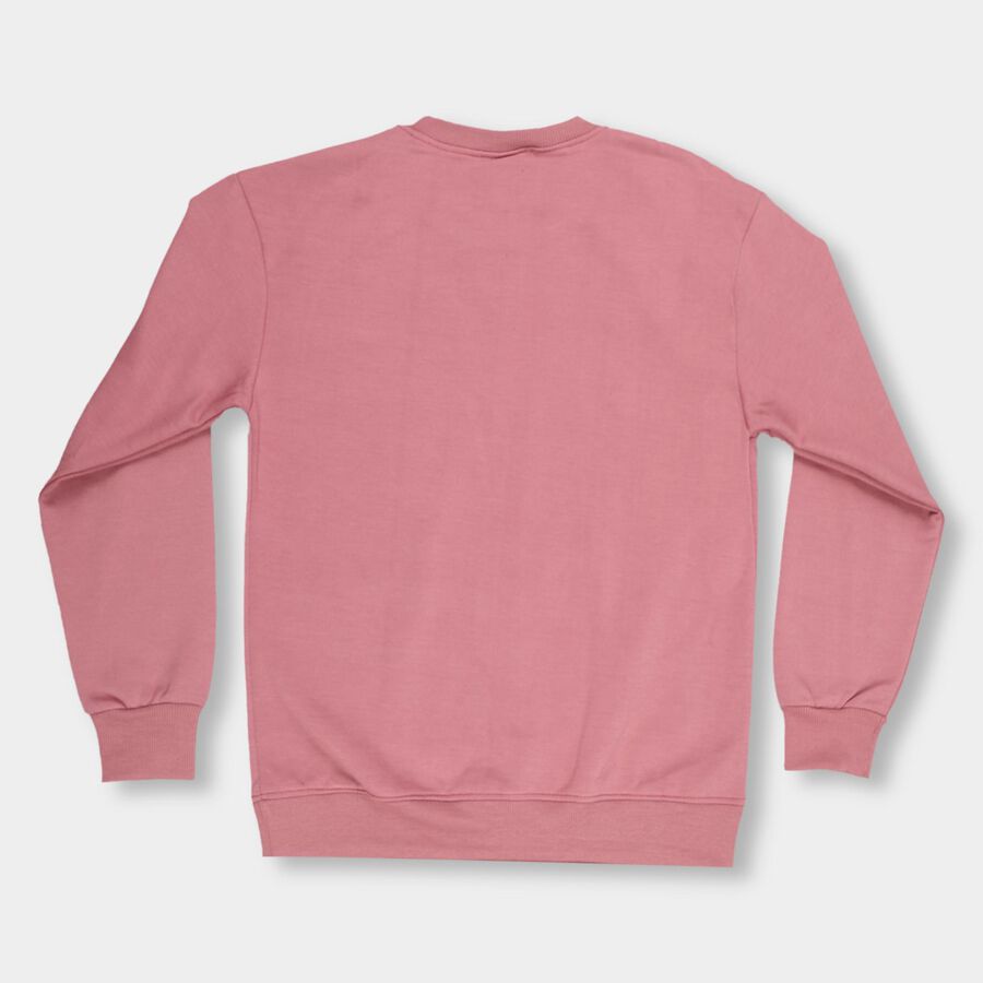 Boys Dusty Rose Pink Crew Neck Casual Sweatshirt, Pink, large image number null