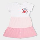 Infant Girls' 100% Cotton Frock, Pink, small image number null