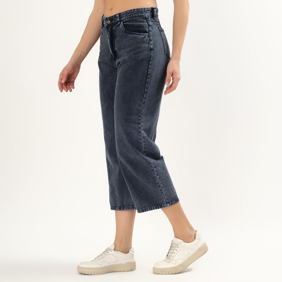 Women's Muted Denim Blue Slim Fit Jeans, गहरा नीला, large