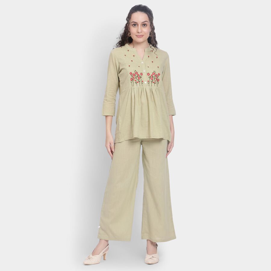 Ladies' 100% Cotton Ethnic Set , हल्का हरा, large image number null