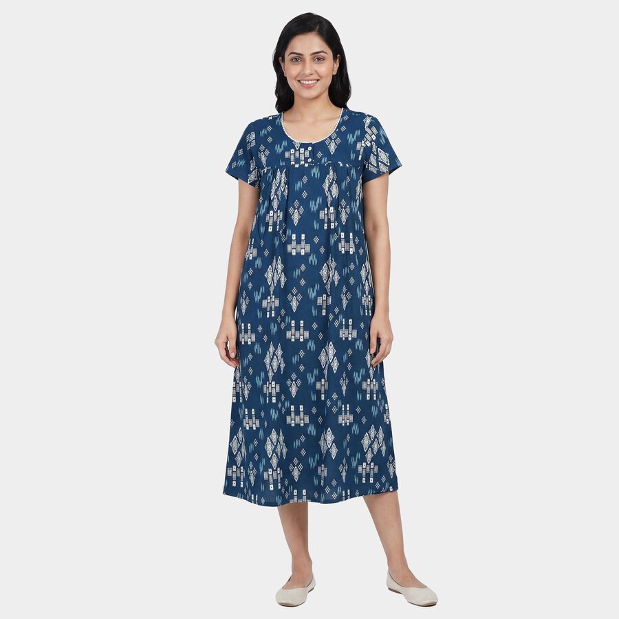 Women's Dark Blue Nighty, Dark Blue, large